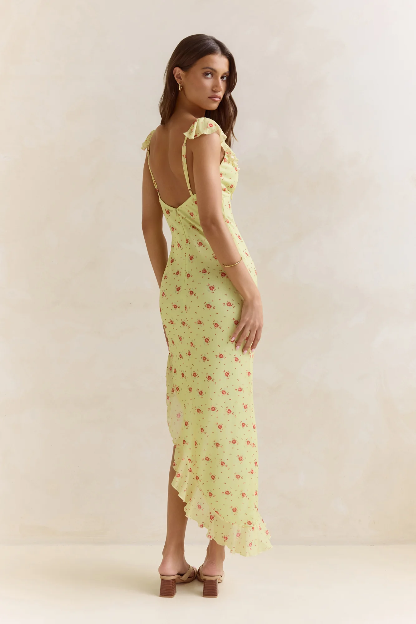 Imaginations Mesh Maxi Dress Yellow - Image 6