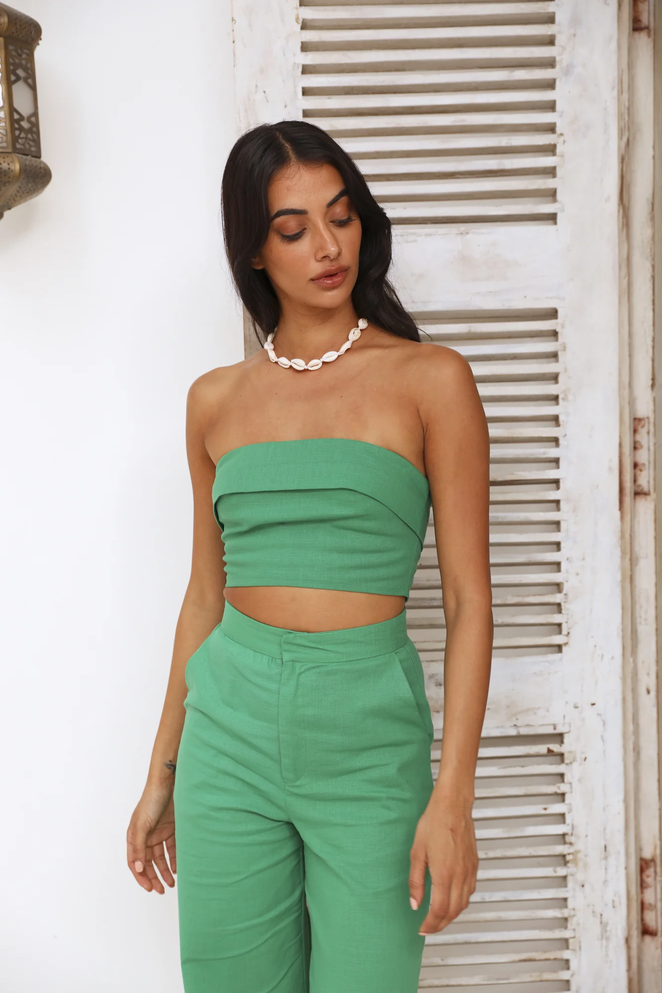 In Hindsight Crop Top Green - Image 2