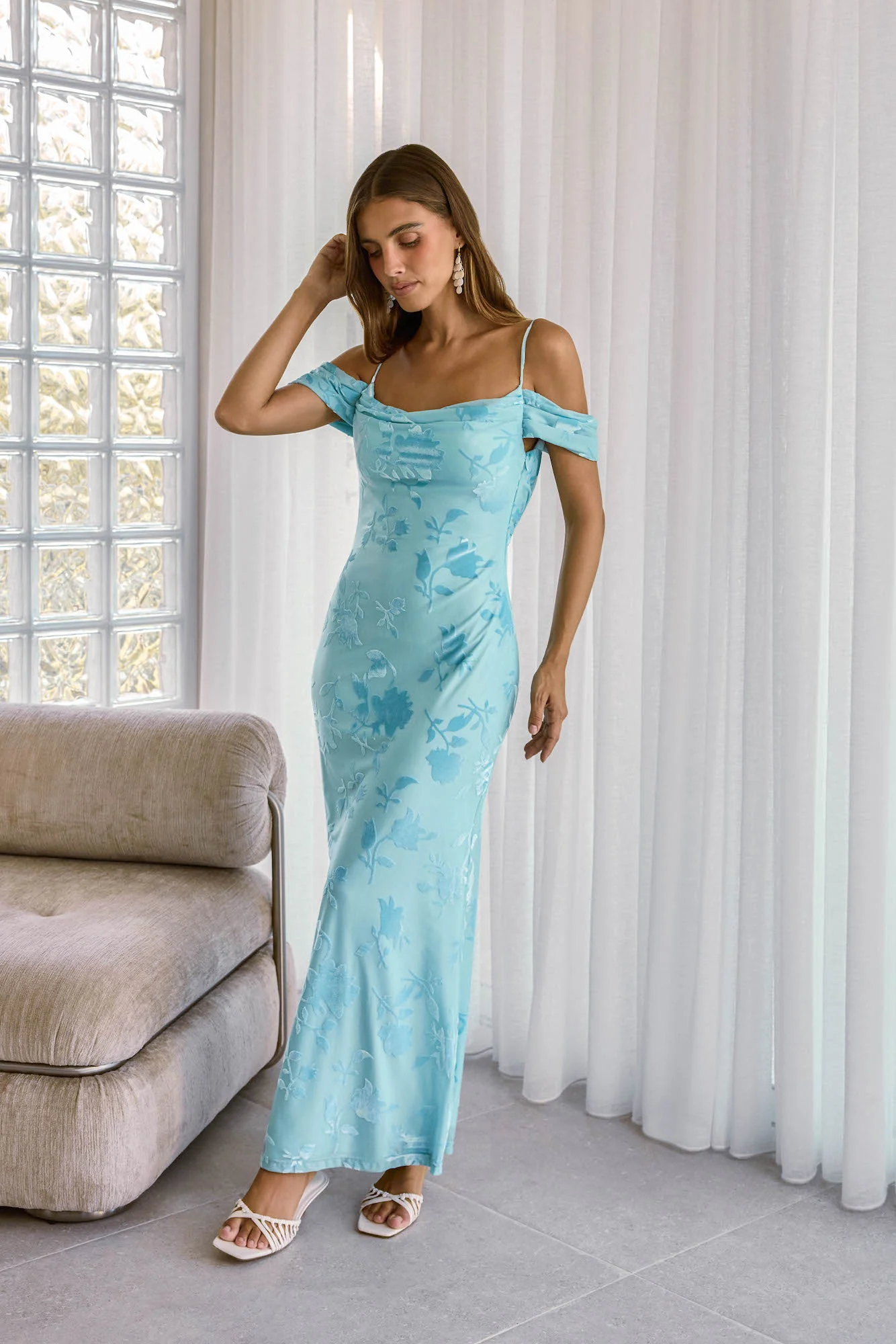 In The Front Maxi Dress Blue - Image 6
