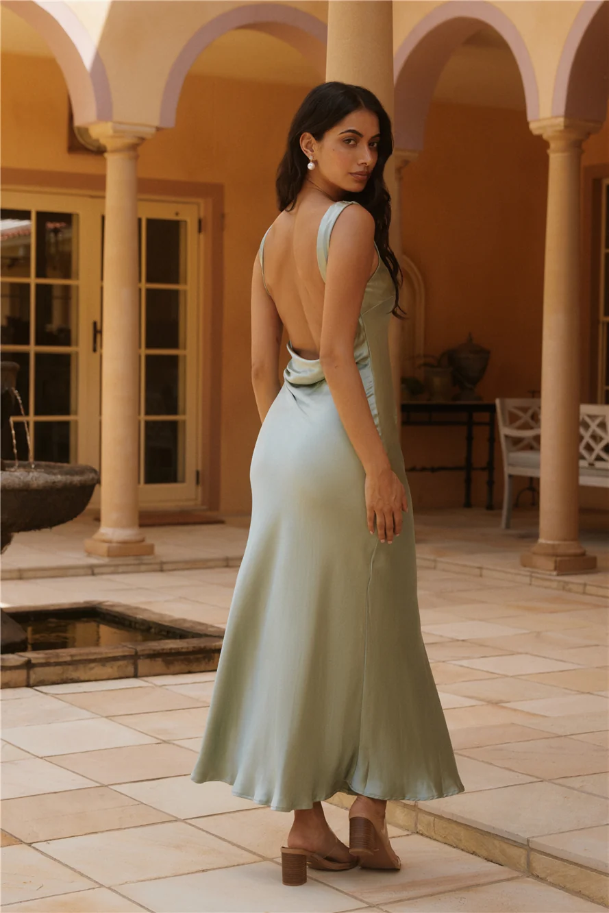Isabel Carmona Midi Dress Sage Green - Image 7