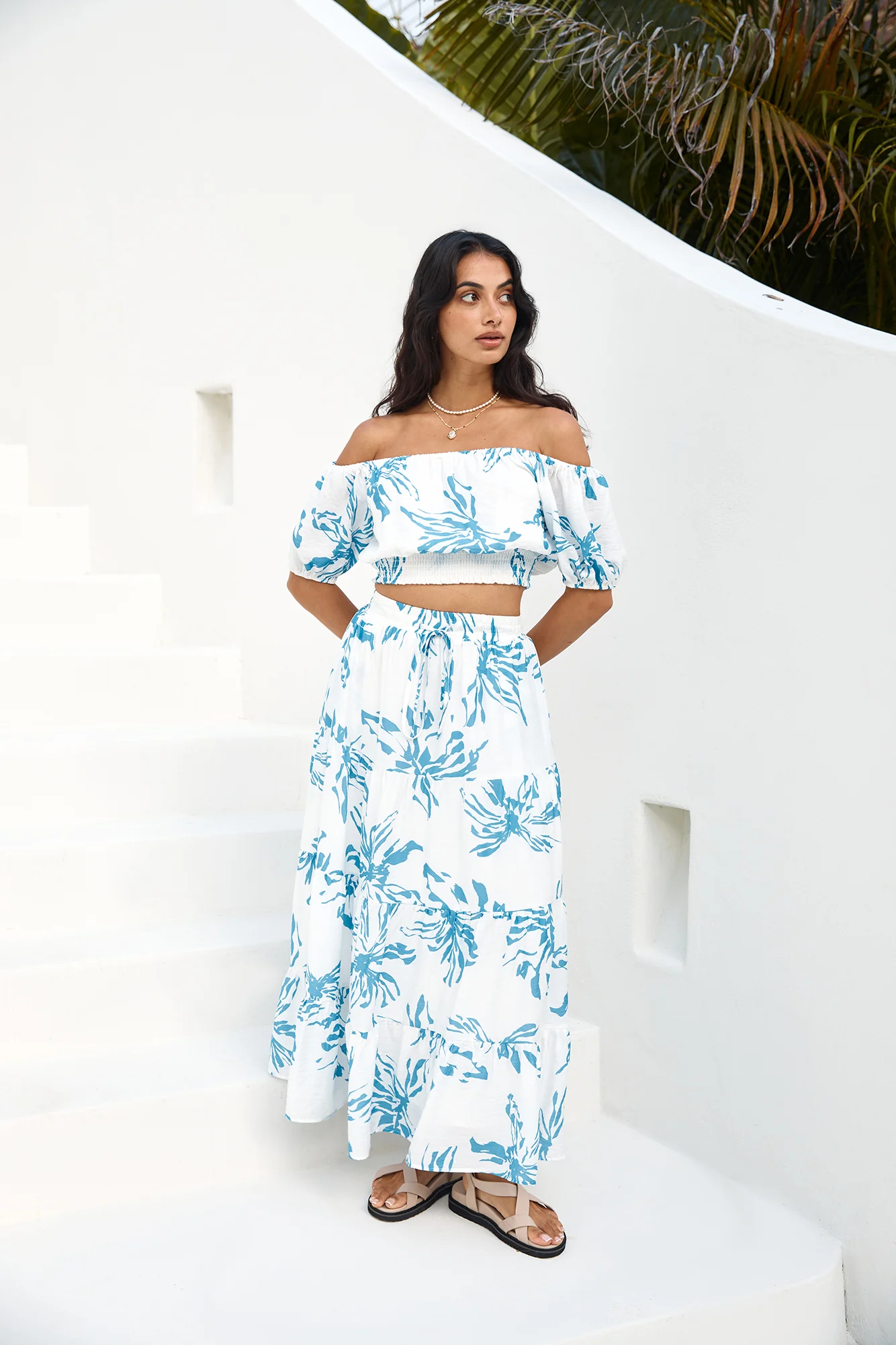 Island Whisper Maxi Skirt Blue - Image 4
