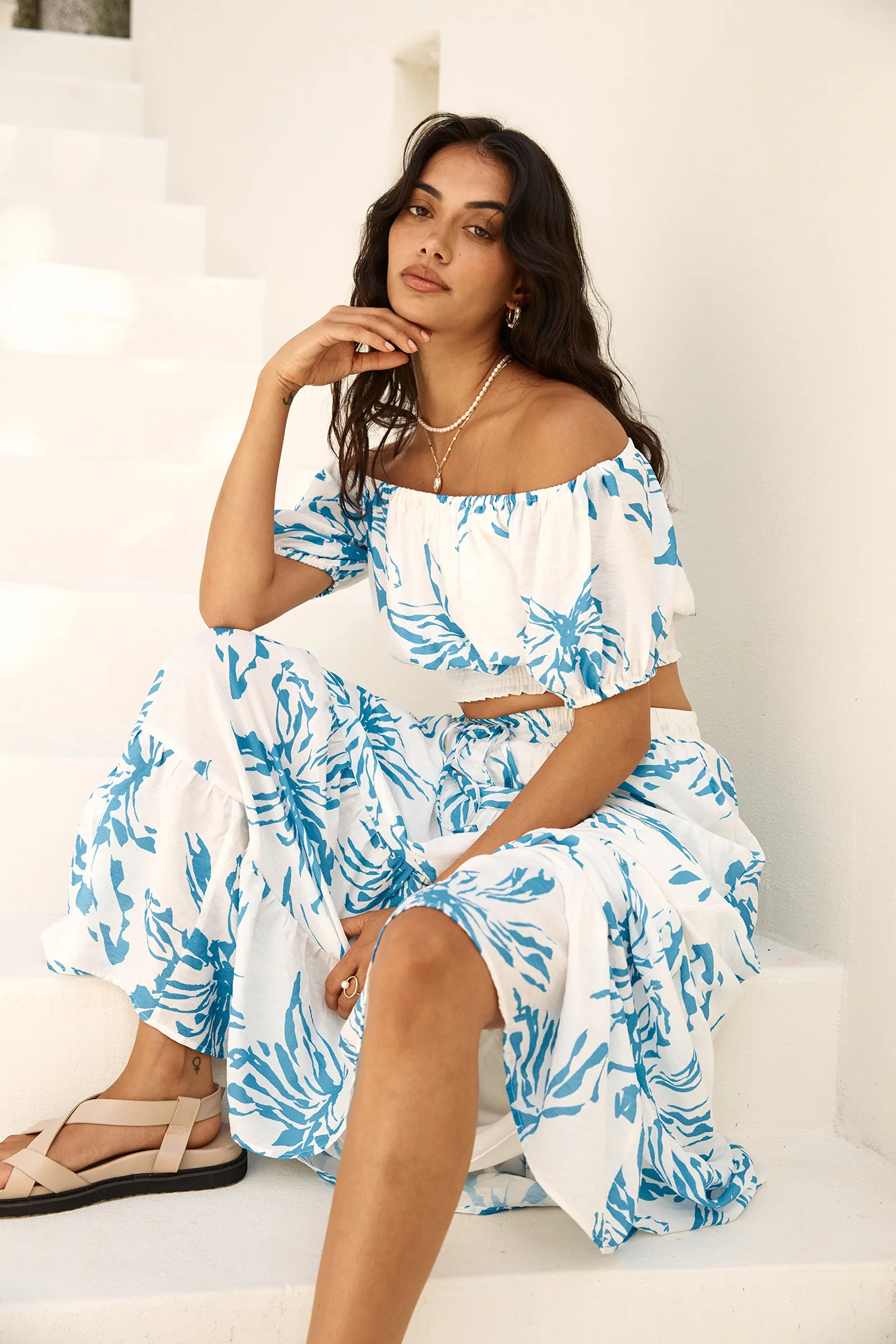 Island Whisper Maxi Skirt Blue - Image 7