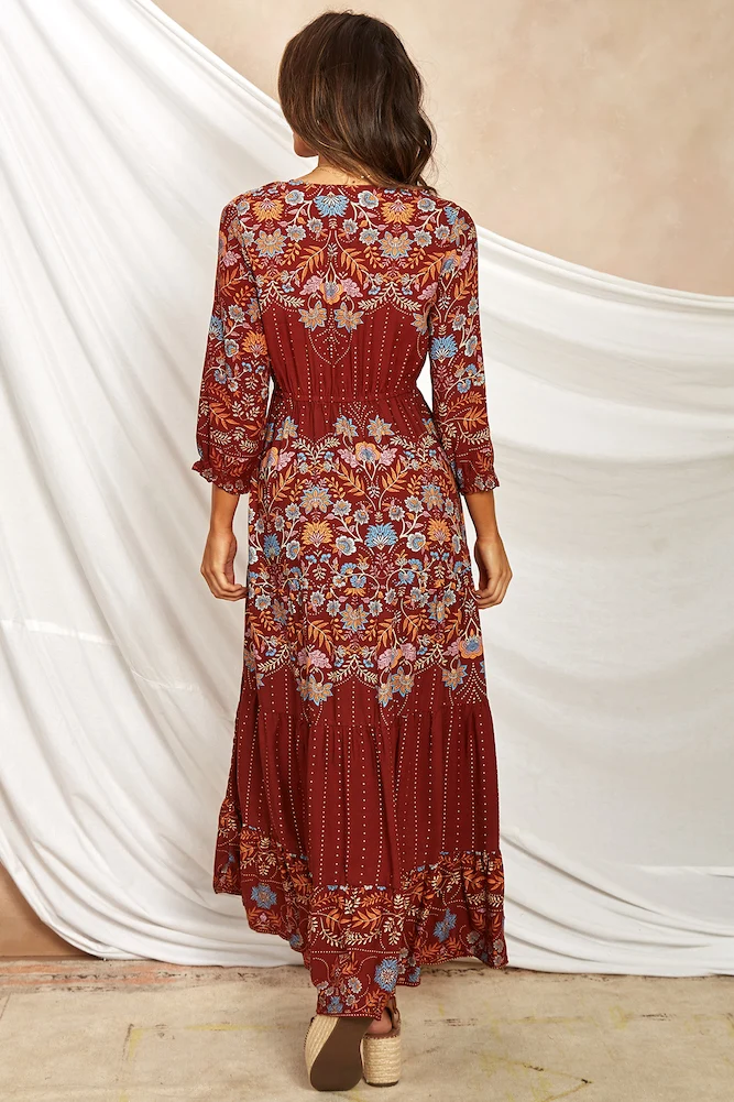Jewel Of The Sea Maxi Dress Rust - Image 6