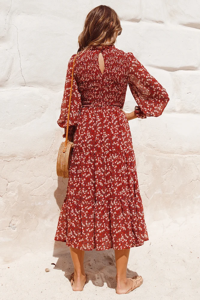 Kakadu Midi Dress Red - Image 5