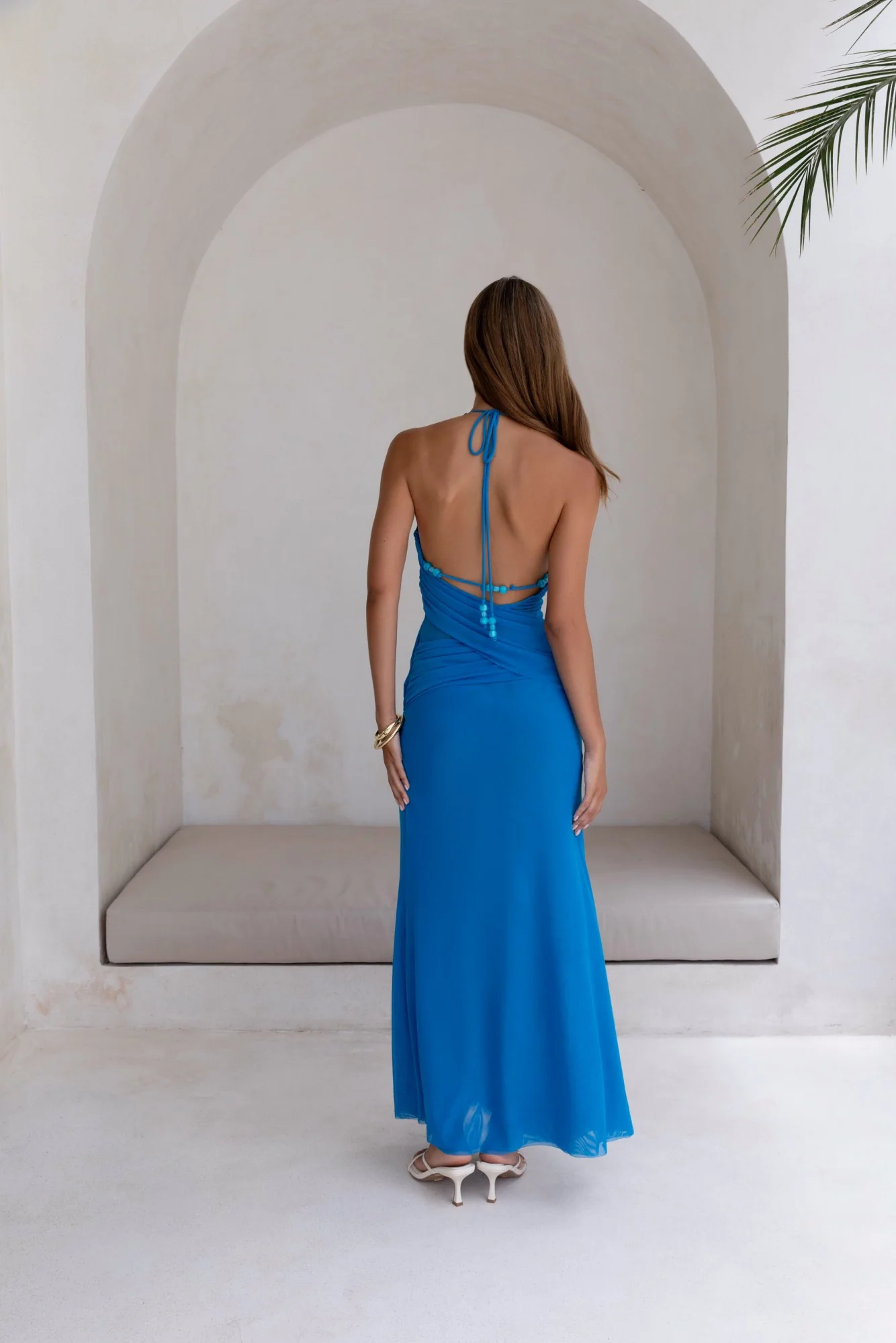 Kiss And Tell Mesh Halter Maxi Dress Blue - Image 9