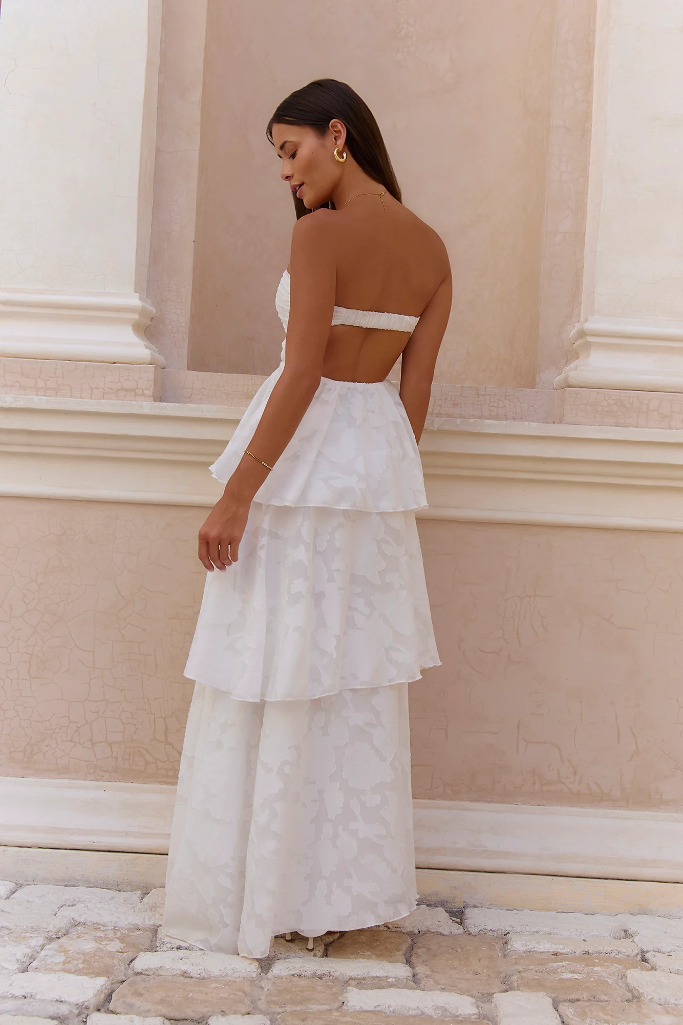 Know Your Heart Strapless Maxi Dress White - Image 2