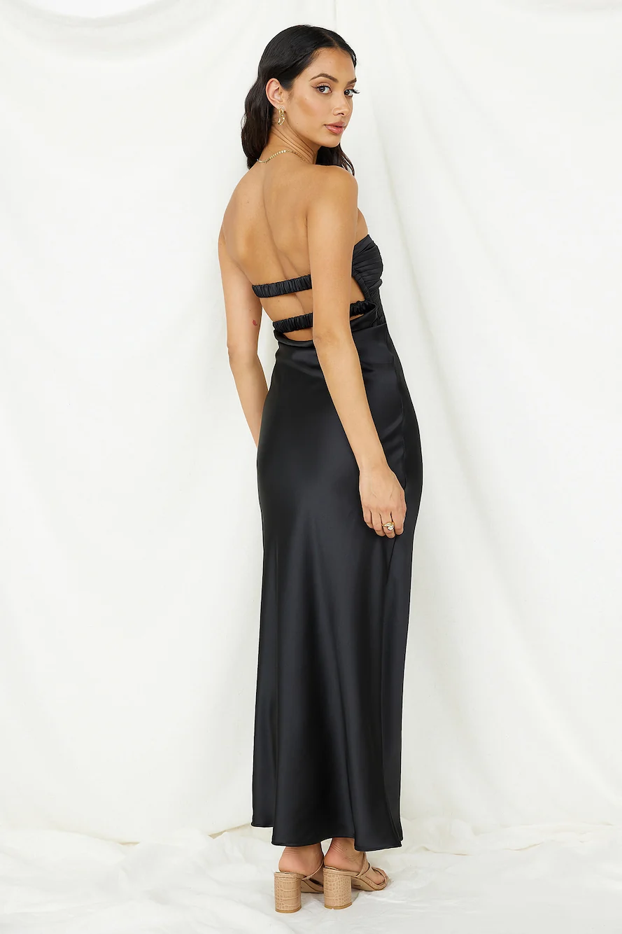 Laced With Gold Maxi Dress Black - Image 6