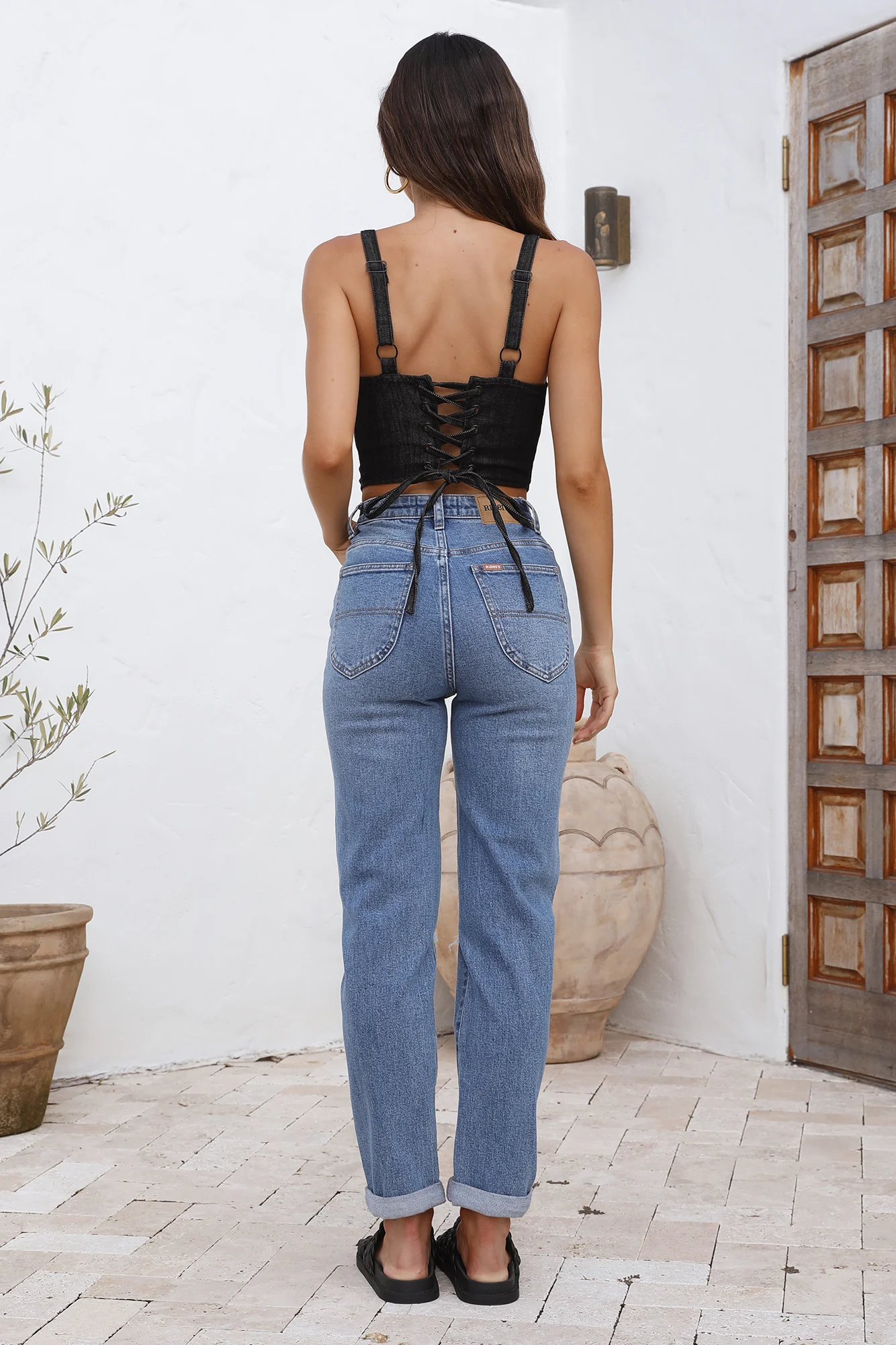 LEE Monique Corset Top Black Denim - Image 7