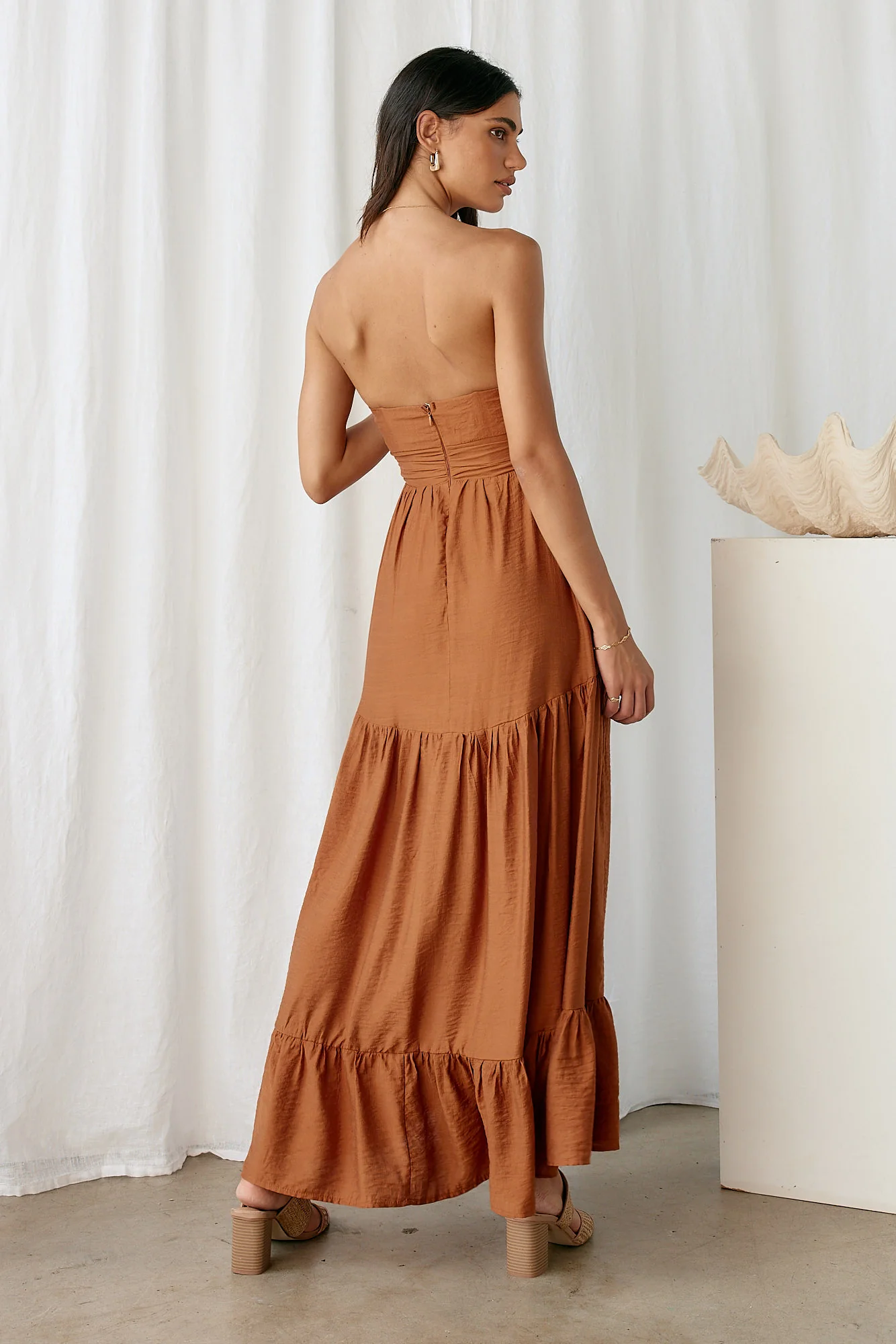 Let's Fly Away Maxi Dress Tan - Image 2