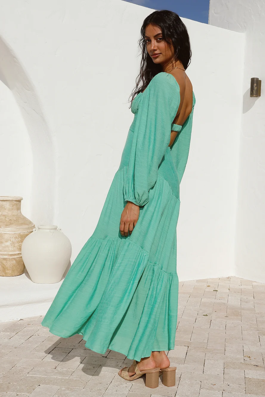 Like A Princess Maxi Dress Green - Image 6