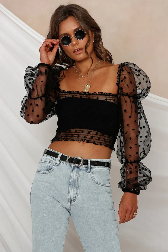 Like An Animal Crop Top Black - Image 4