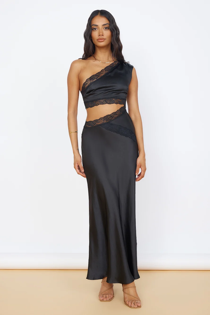 Limitless Love Satin Maxi Dress Black - Image 3