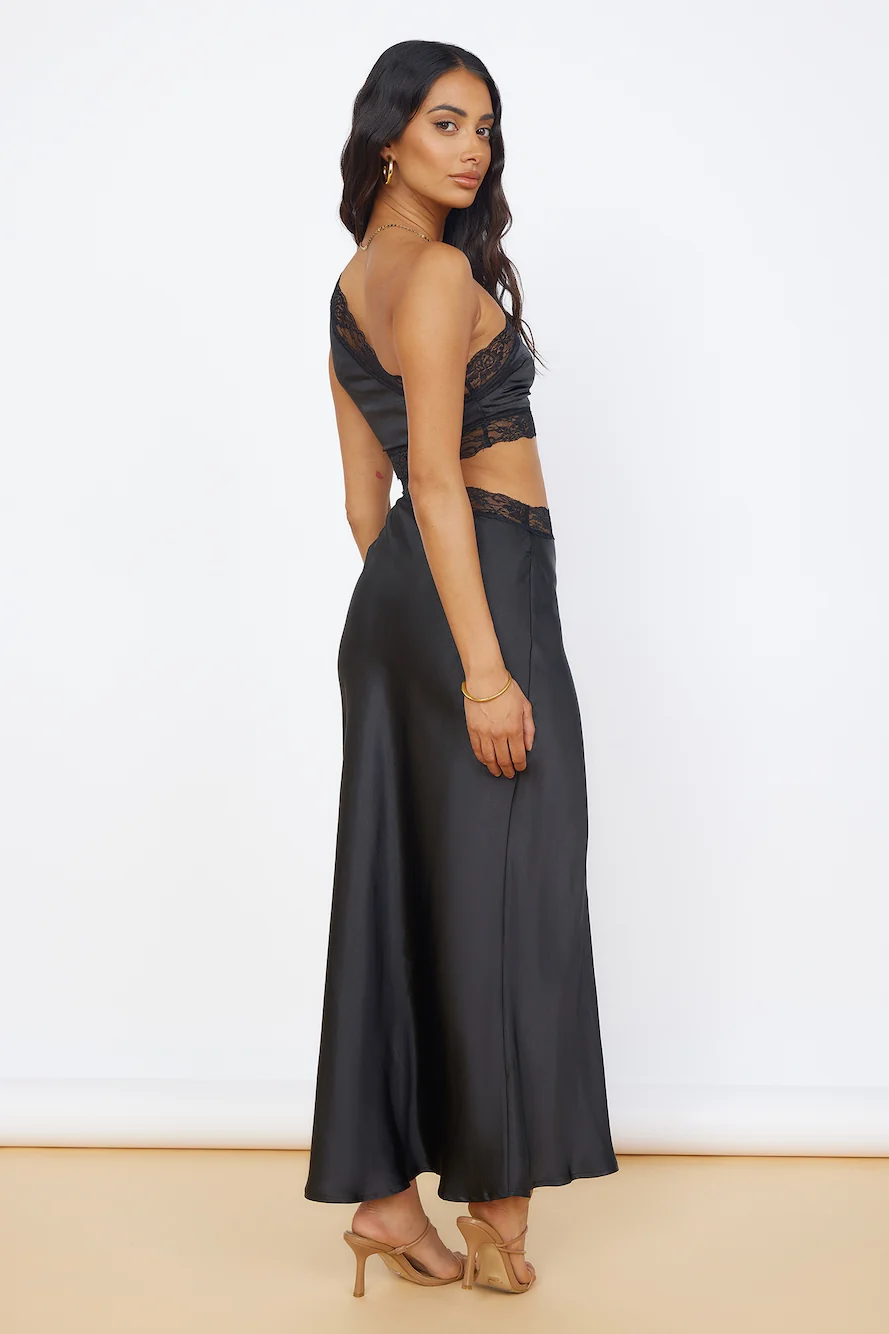 Limitless Love Satin Maxi Dress Black - Image 6