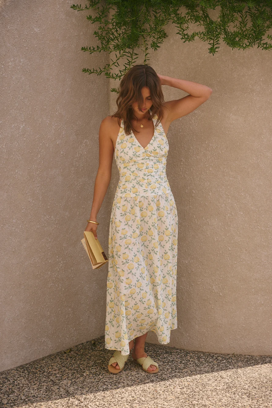 Limoncello Halter Maxi Dress Yellow - Image 5