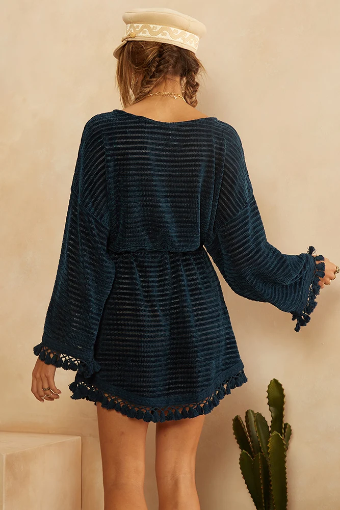 Long Distance Call Dress Teal - Image 5