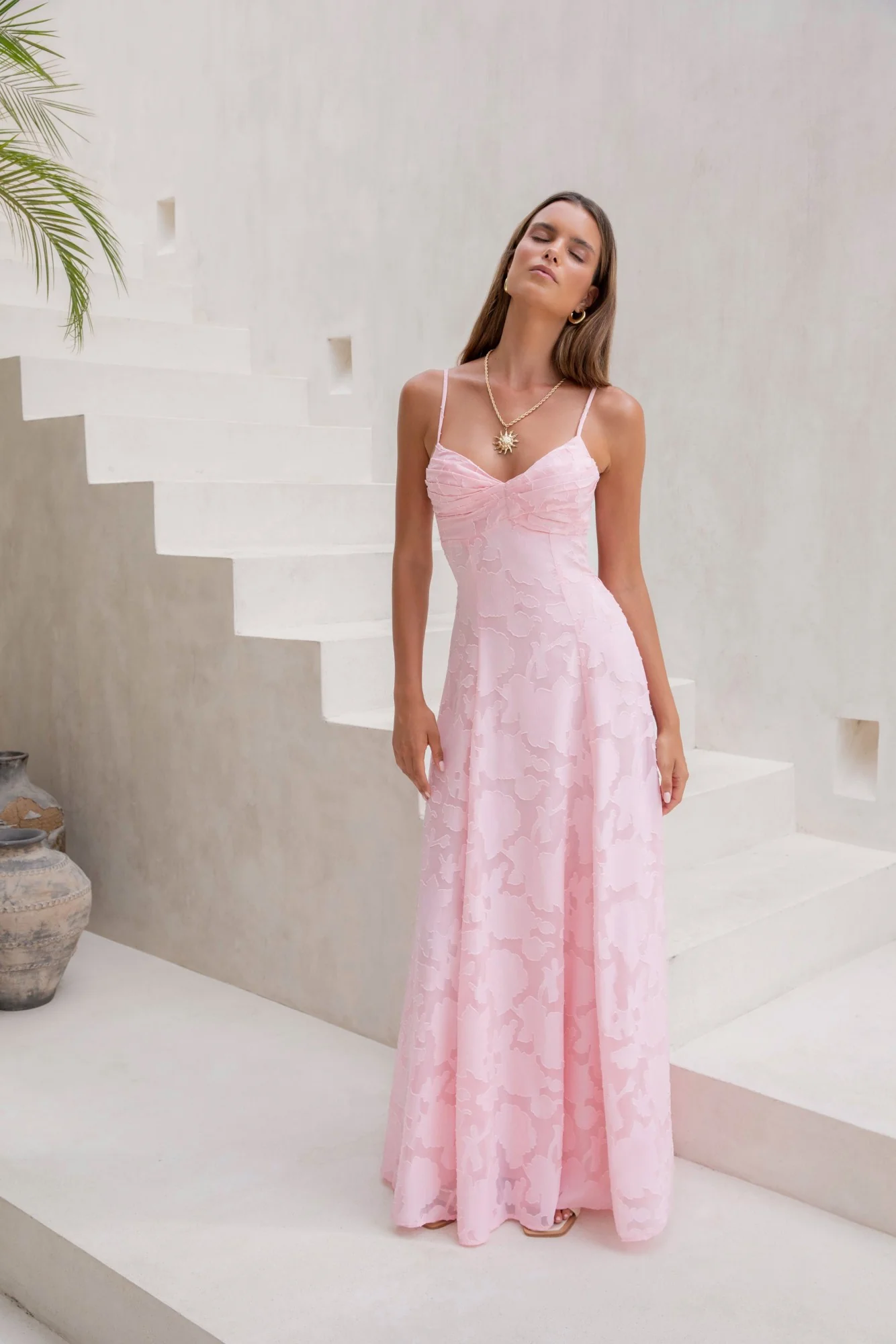 Lost In The Skies Maxi Dress Pink - Image 3