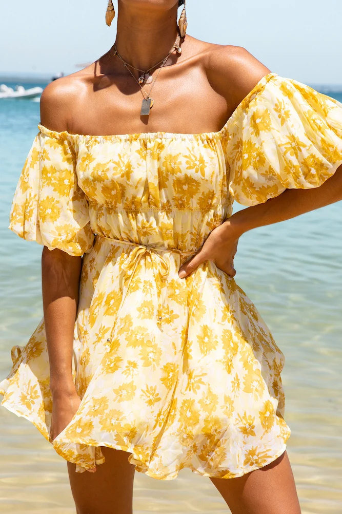 Love In The Sand Dress Yellow - Image 8