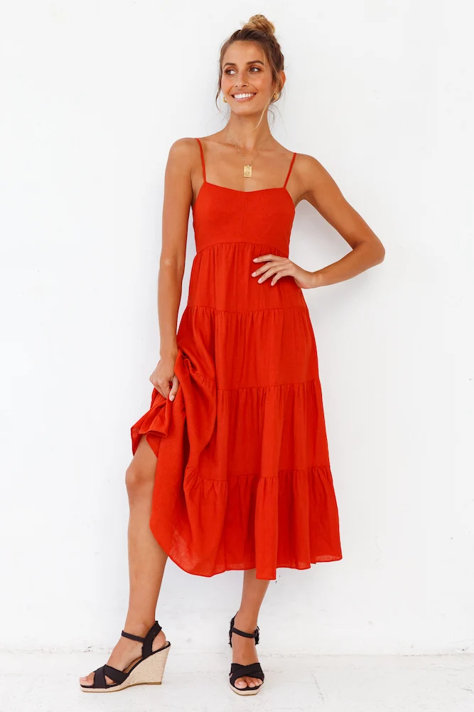 Love Of Roses Midi Dress Red - Image 3