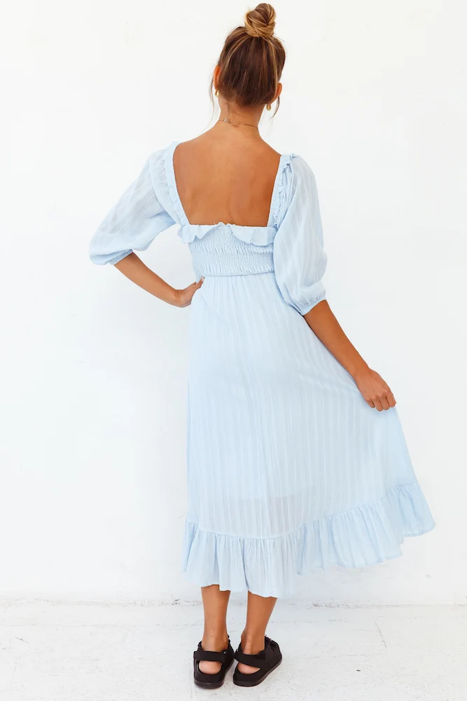 Loved By The Moon Midi Dress Blue - Image 4