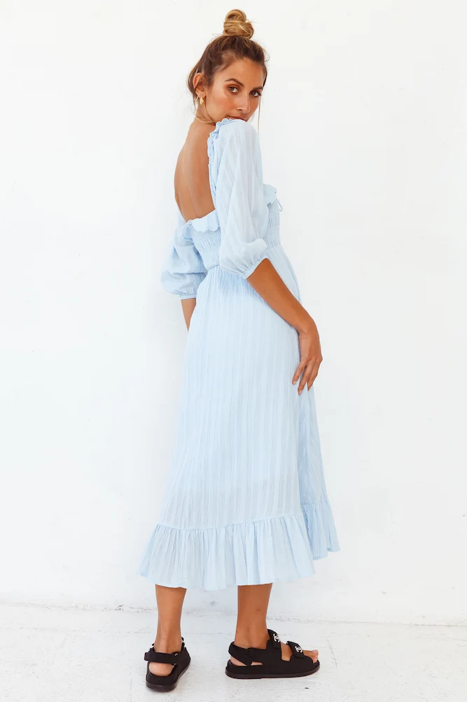 Loved By The Moon Midi Dress Blue - Image 5