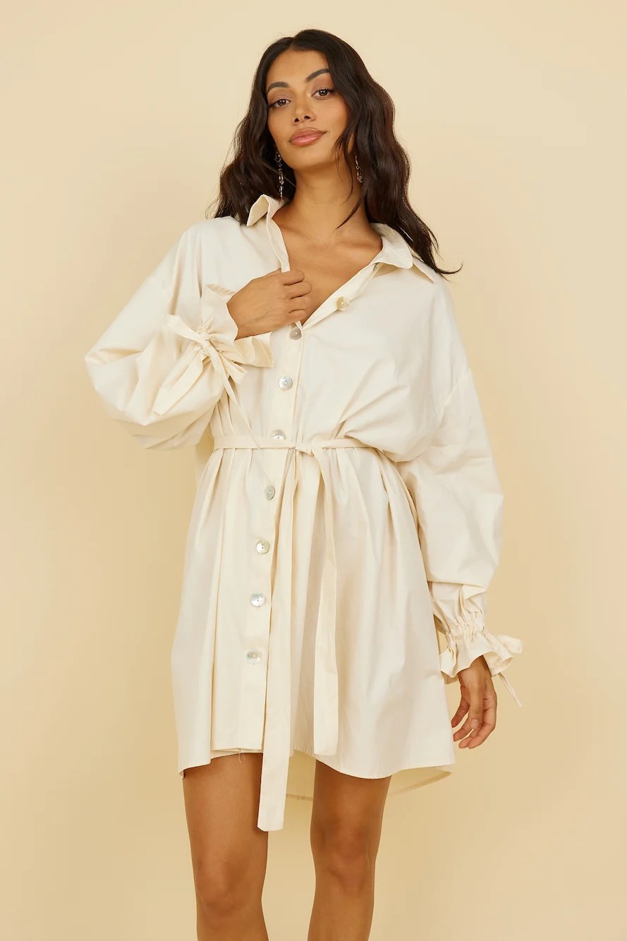 Lovely Days Mini Dress Cream - Image 4