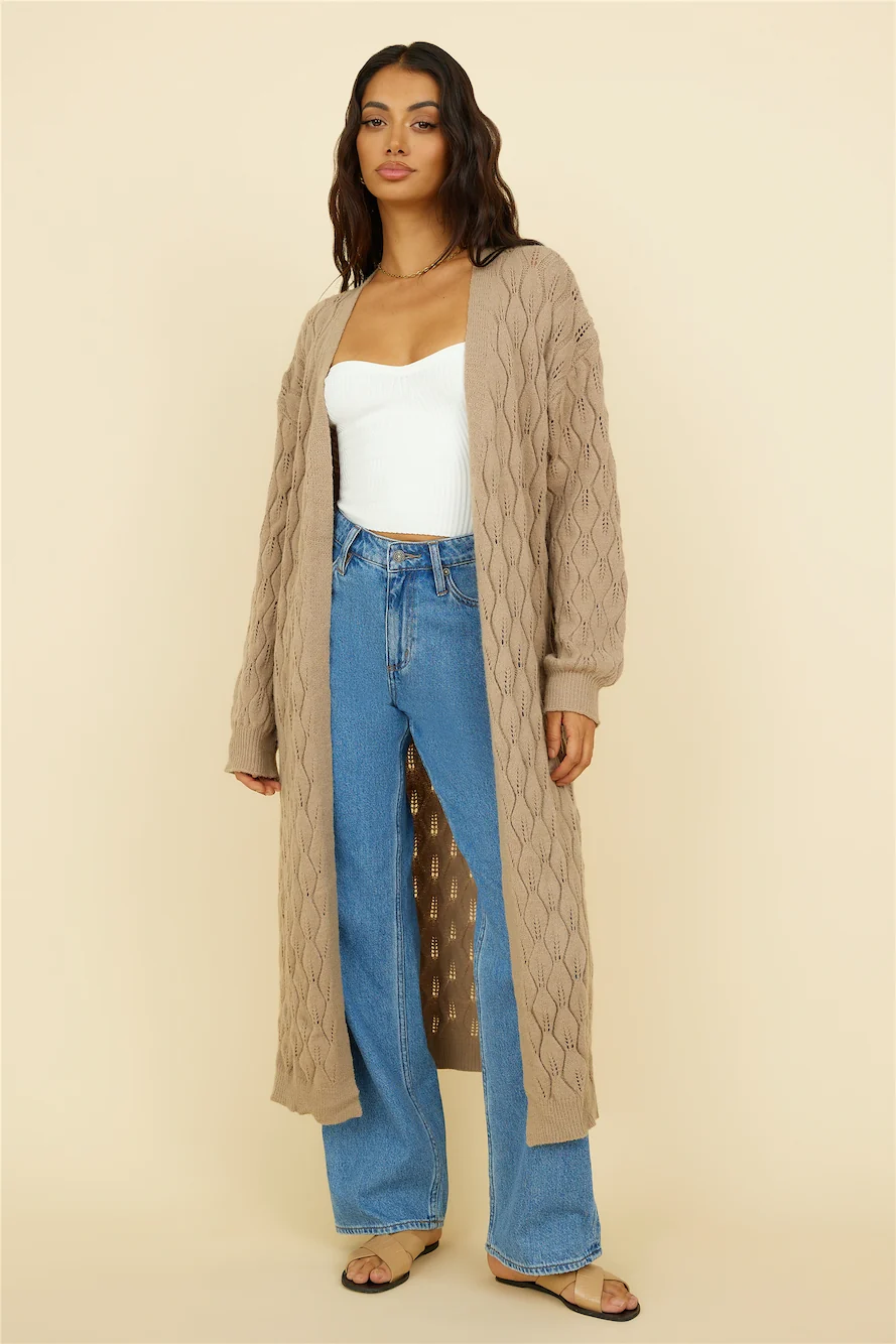Lullaby Dreams Knit Cardigan Brown - Image 4