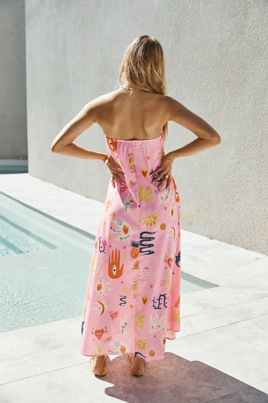 Magic Tricks Strapless Maxi Dress Pink - Image 2