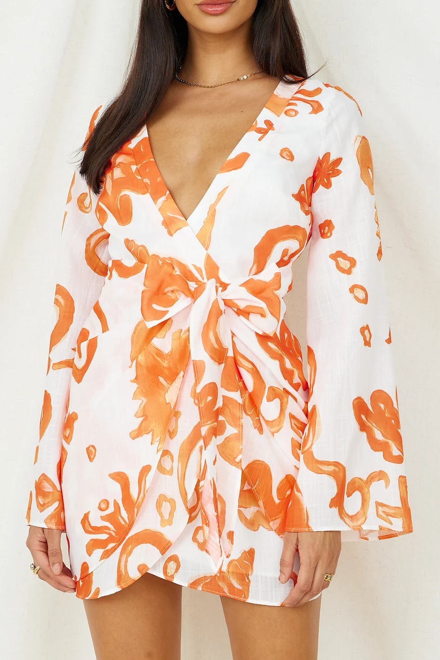 Make It Happen Mini Dress Orange - Image 4
