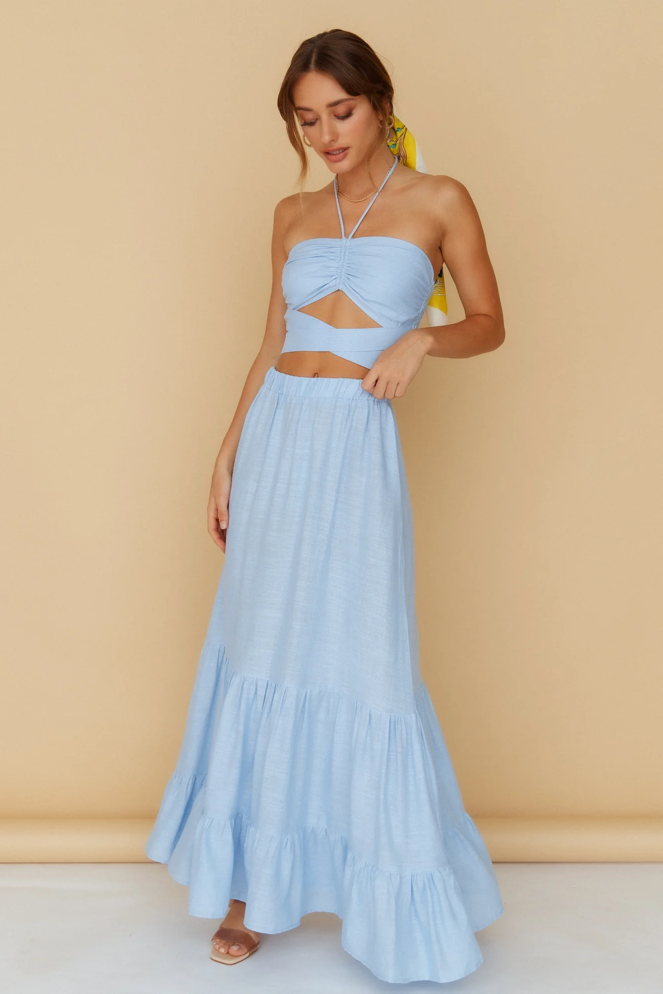 Make It Simple Crop Top Blue - Image 2