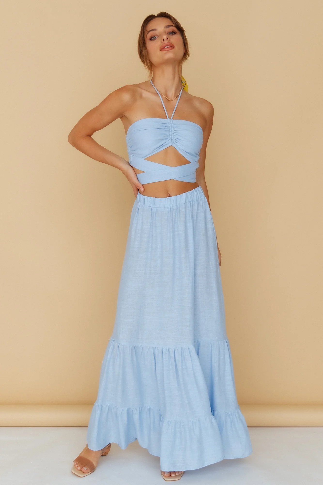 Make It Simple Crop Top Blue - Image 4