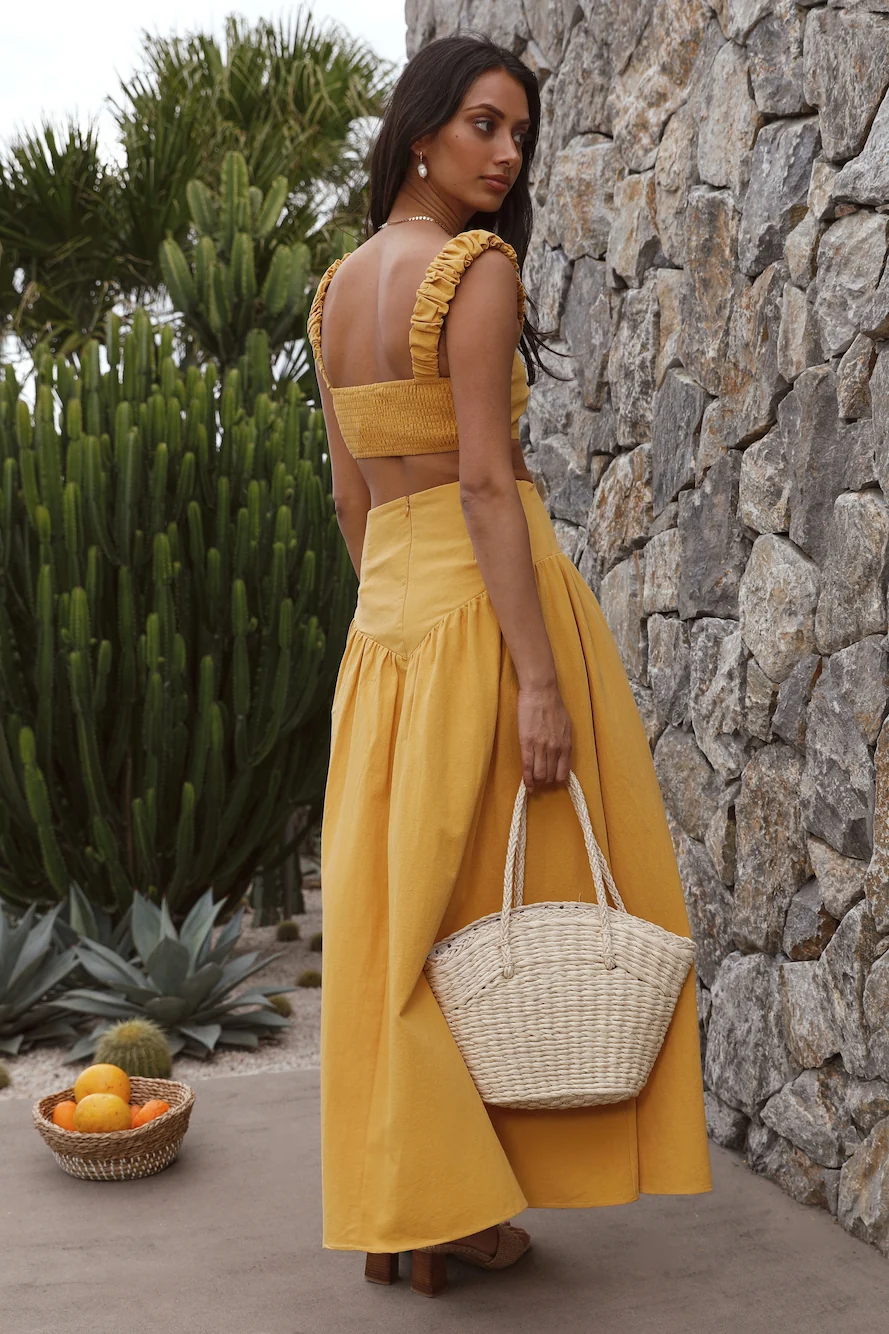 Mango Trees Crop Top Mustard - Image 6