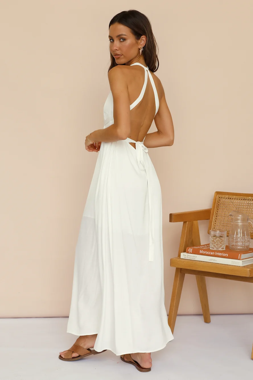 Mari And Gold Maxi Dress White - Image 5