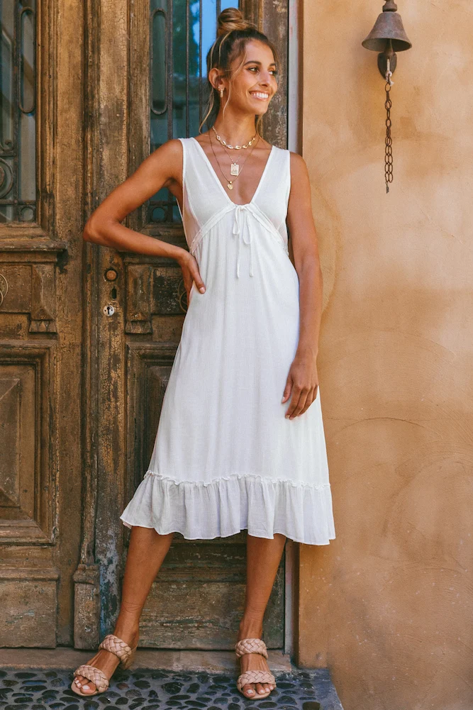 Martila Midi Dress White - Image 3