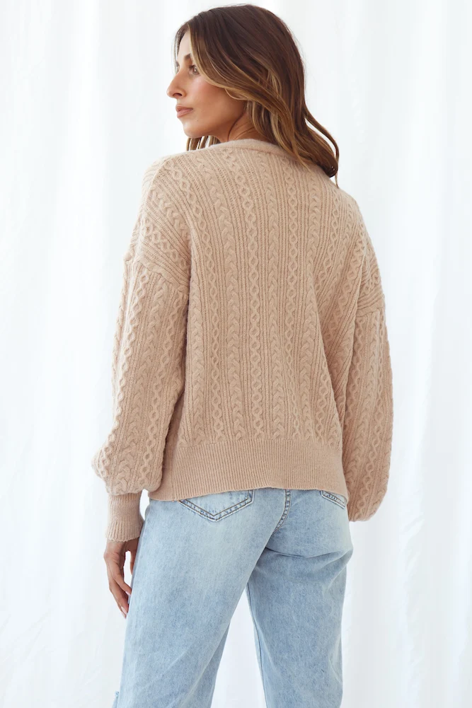 Masala Chai Knit Cardigan Mocha - Image 7
