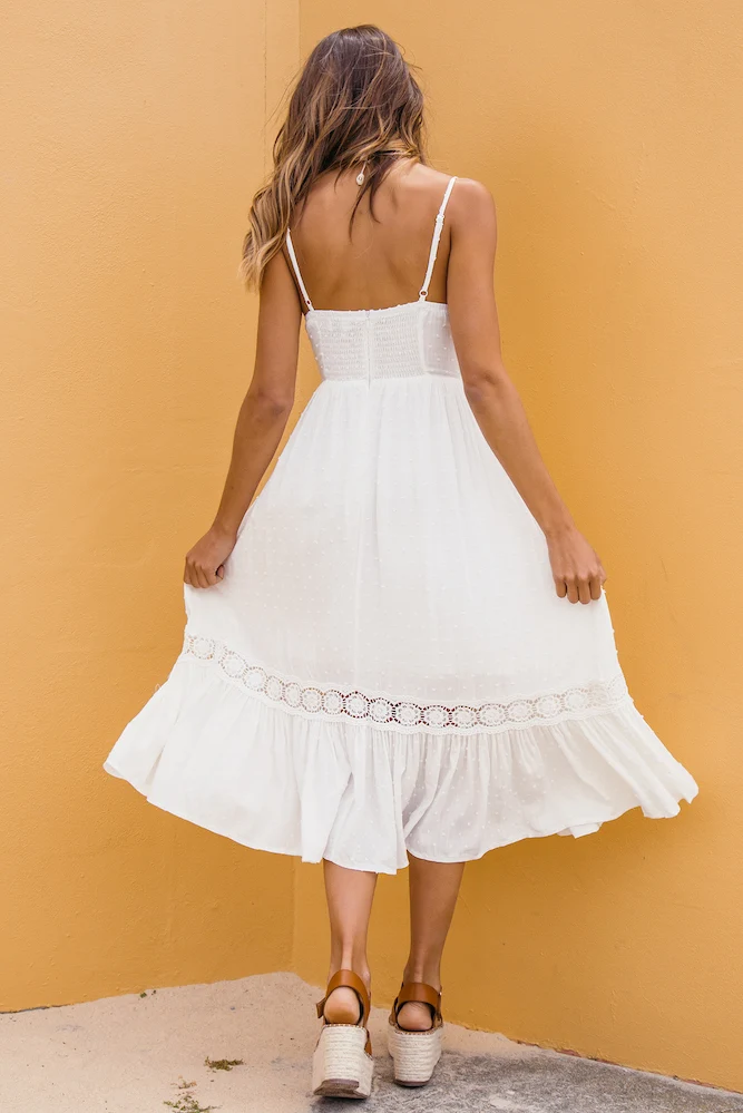 Merito Midi Dress White - Image 5