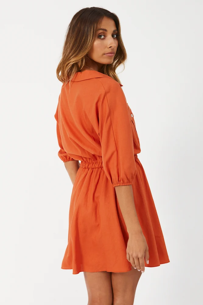Midday Blazing Dress Rust - Image 8