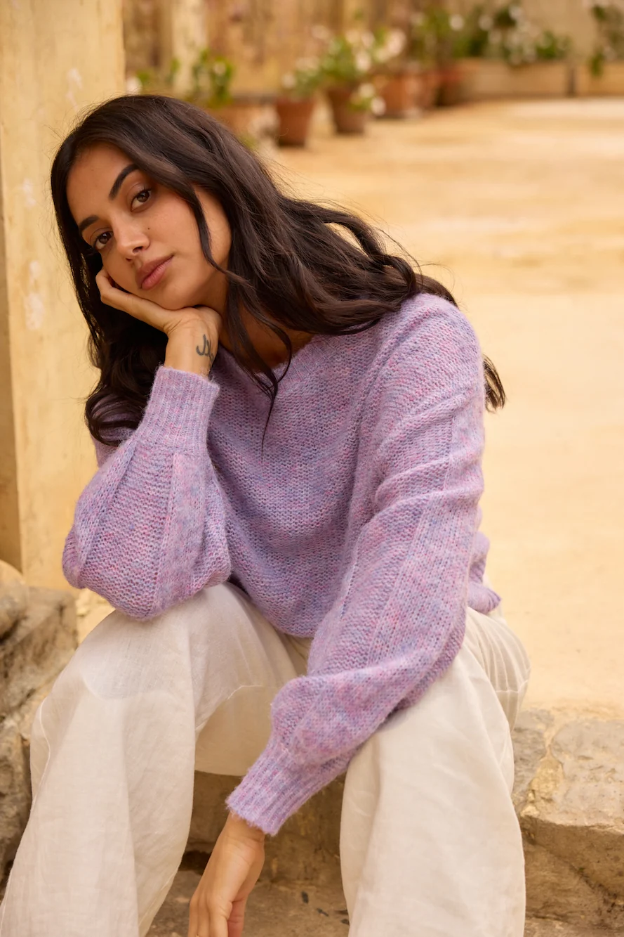 Mikale Knit Jumper Purple - Image 7
