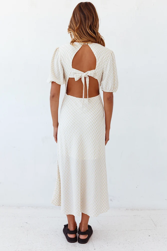 Milk Tea Maxi Dress Beige - Image 5