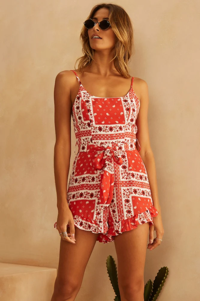Moth To A Flame Romper Red - Image 3