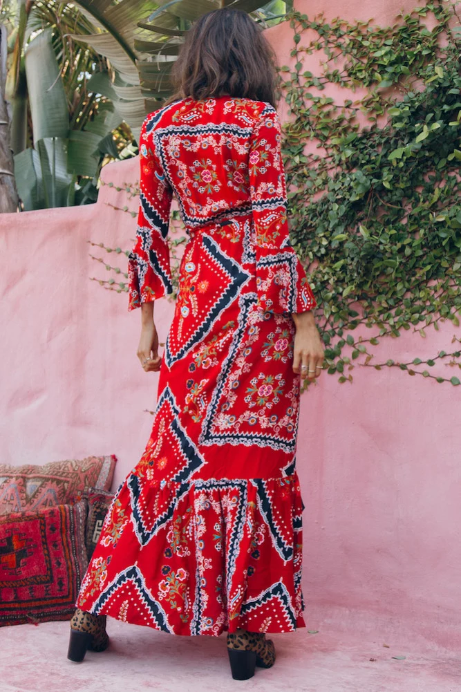 Moving To New York Maxi Dress Red - Image 6