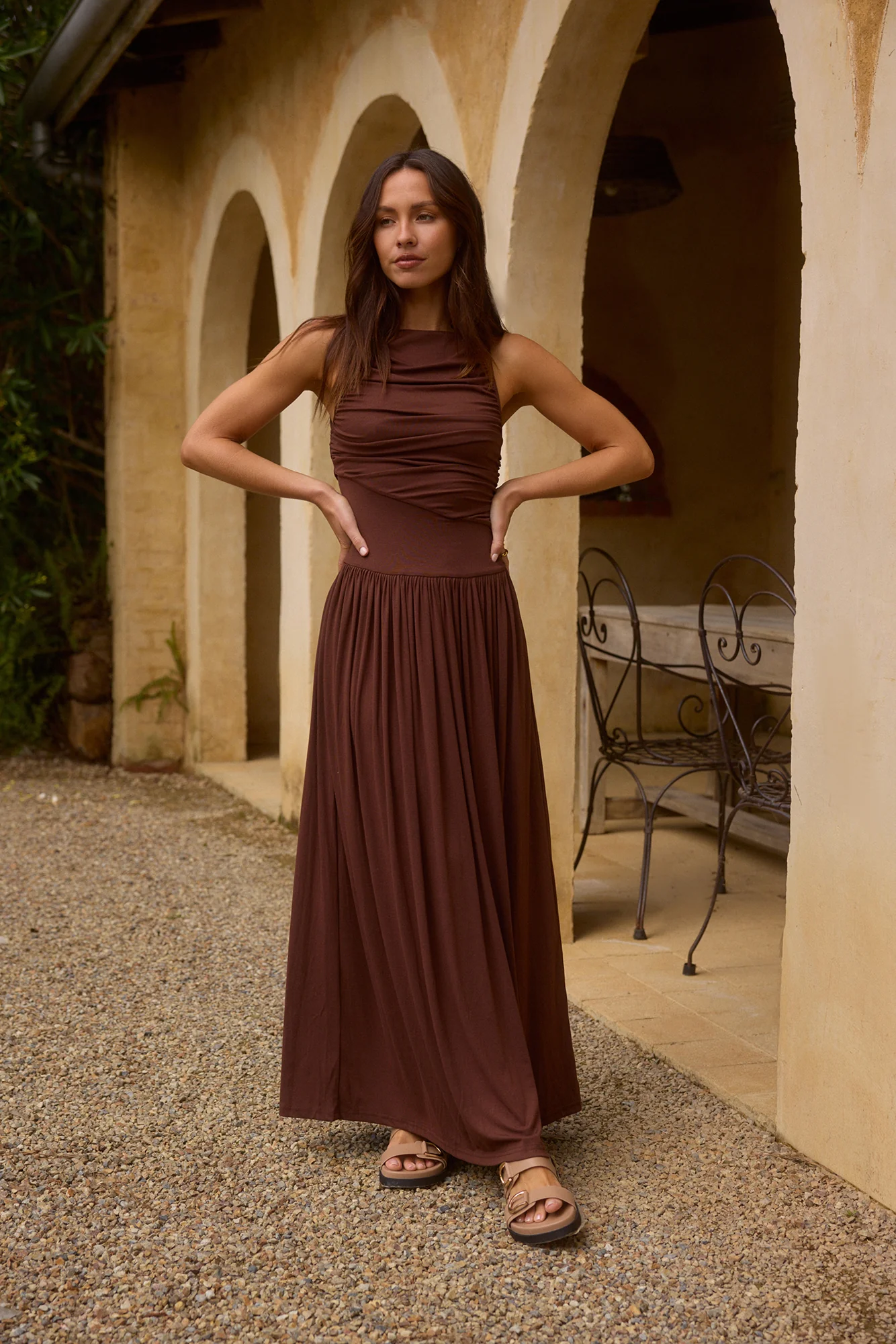 Nalla Maxi Dress Brown - Image 7