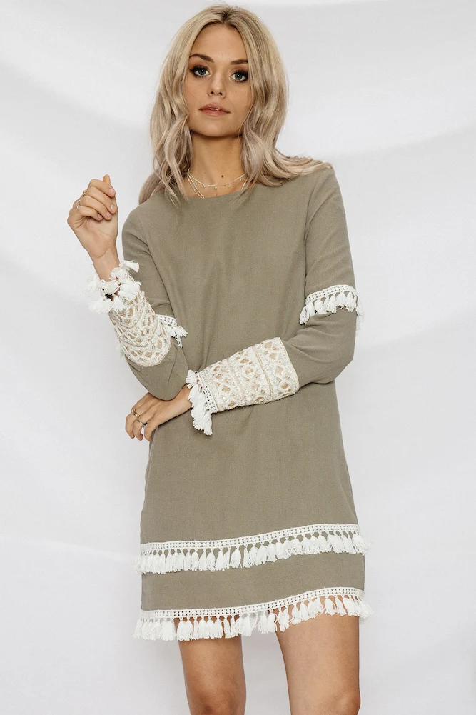 Neelam Dress Khaki - Image 4