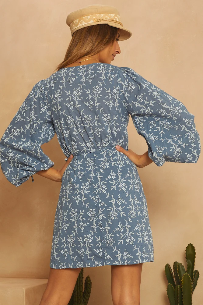 Never Ending Circles Dress Denim Blue - Image 6