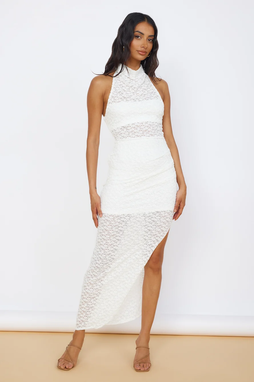 New Beginnings Lace Maxi Dress White - Image 2