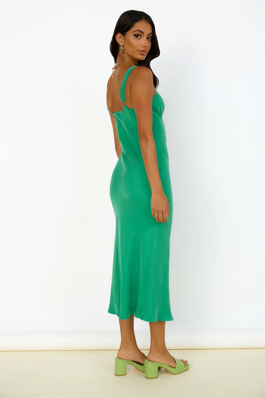 NUDE LUCY Arianne Cupro Slip Maxi Dress Jade - Image 5