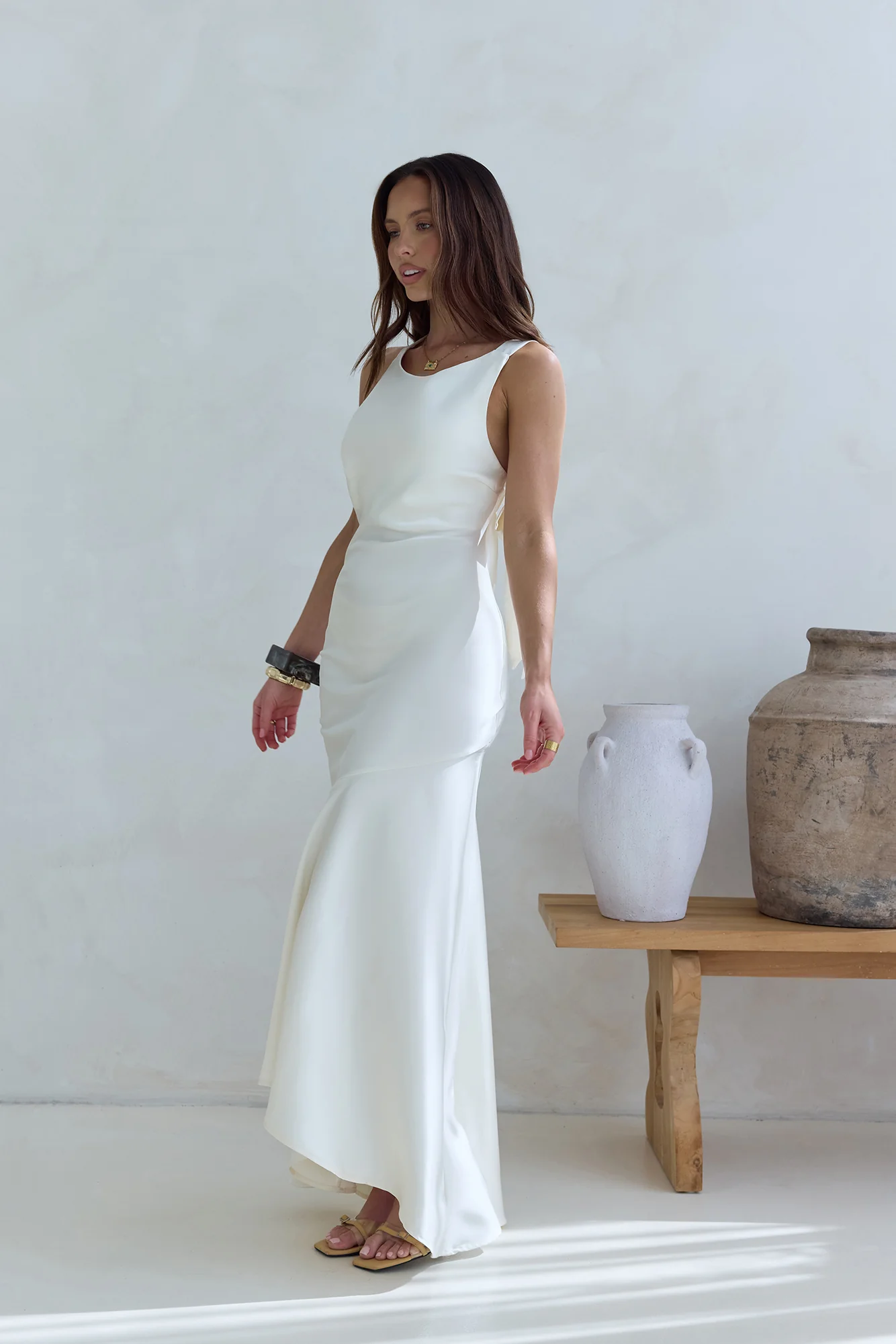 Oath To You Satin Maxi Dress Champagne - Image 8