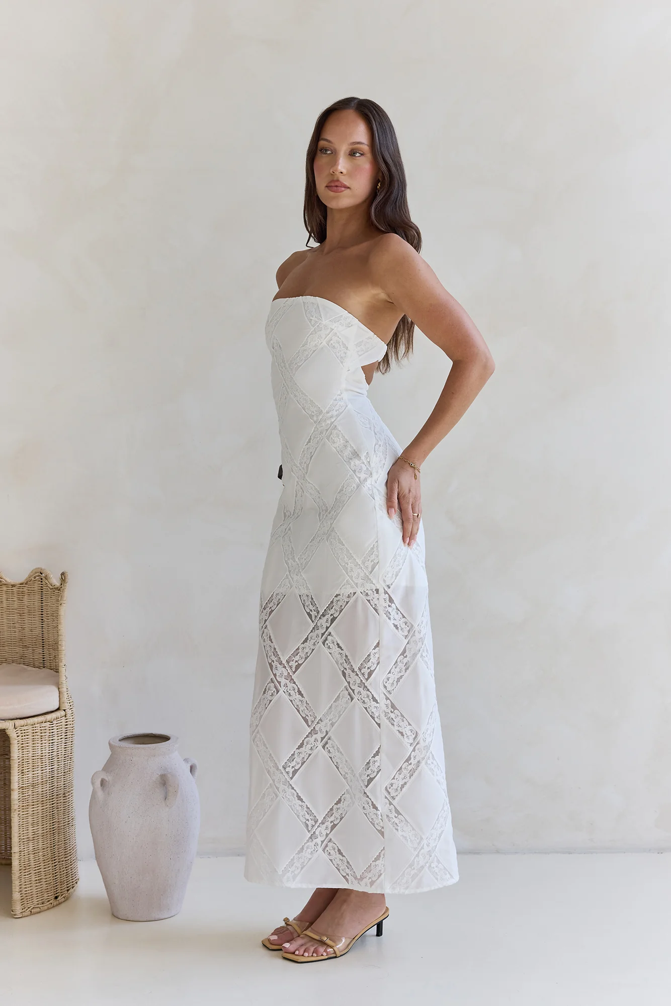 Ocean Air Oasis Strapless Maxi Dress White - Image 8