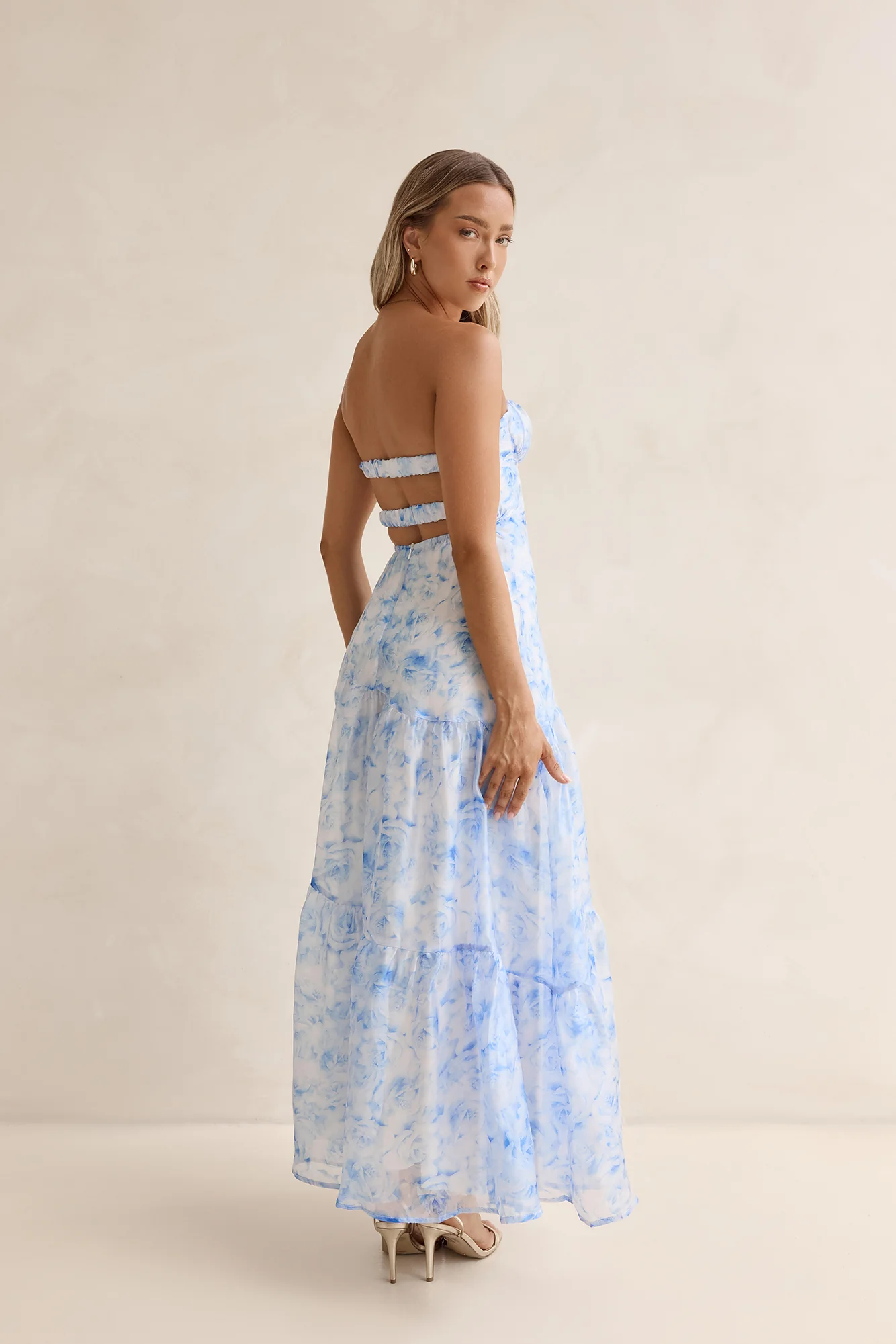 Ocean Blue Strapless Maxi Dress Blue - Image 10