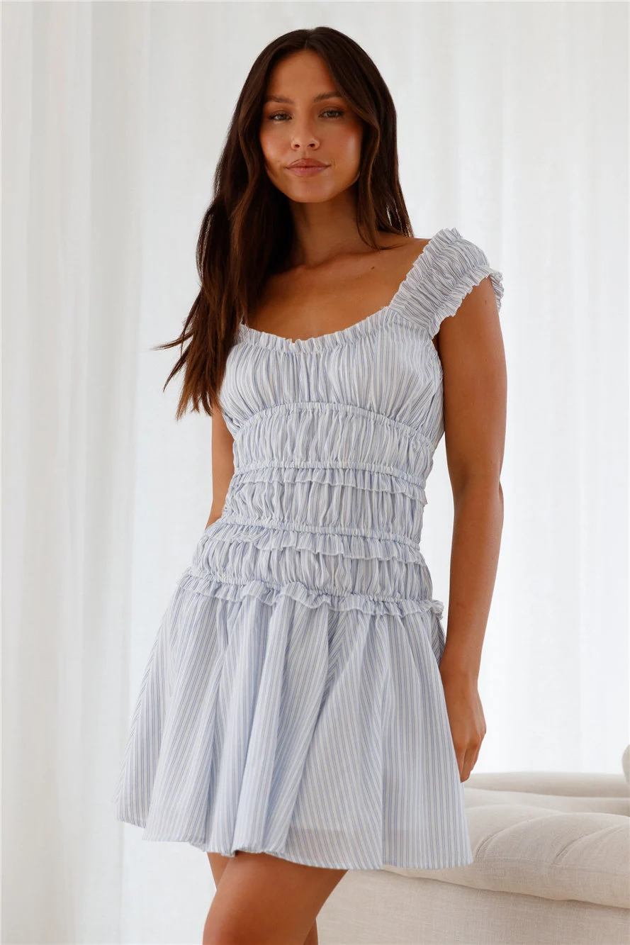 Ocean Breath Mini Dress Blue - Image 10