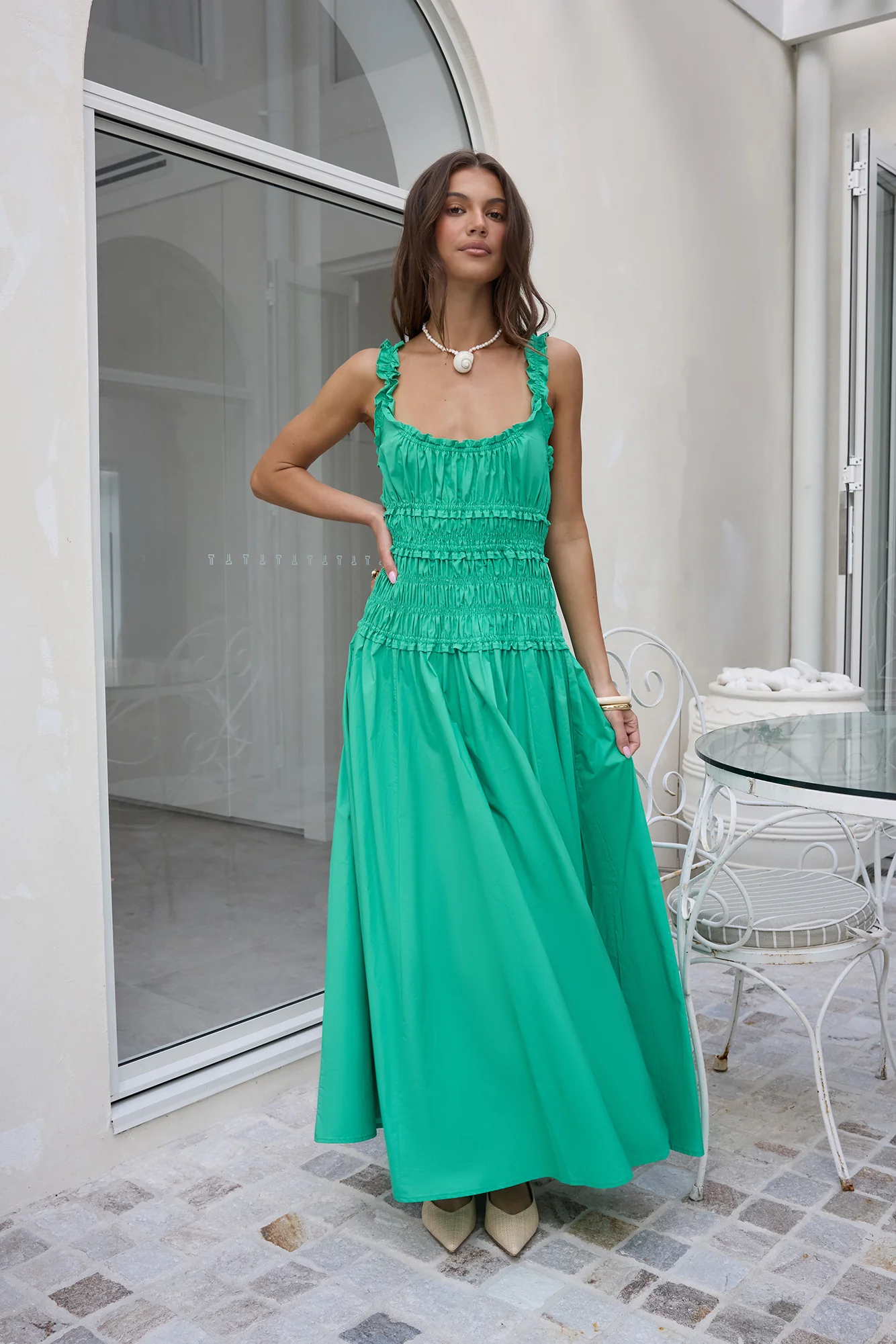 One Way Ticket Maxi Dress Green - Image 3